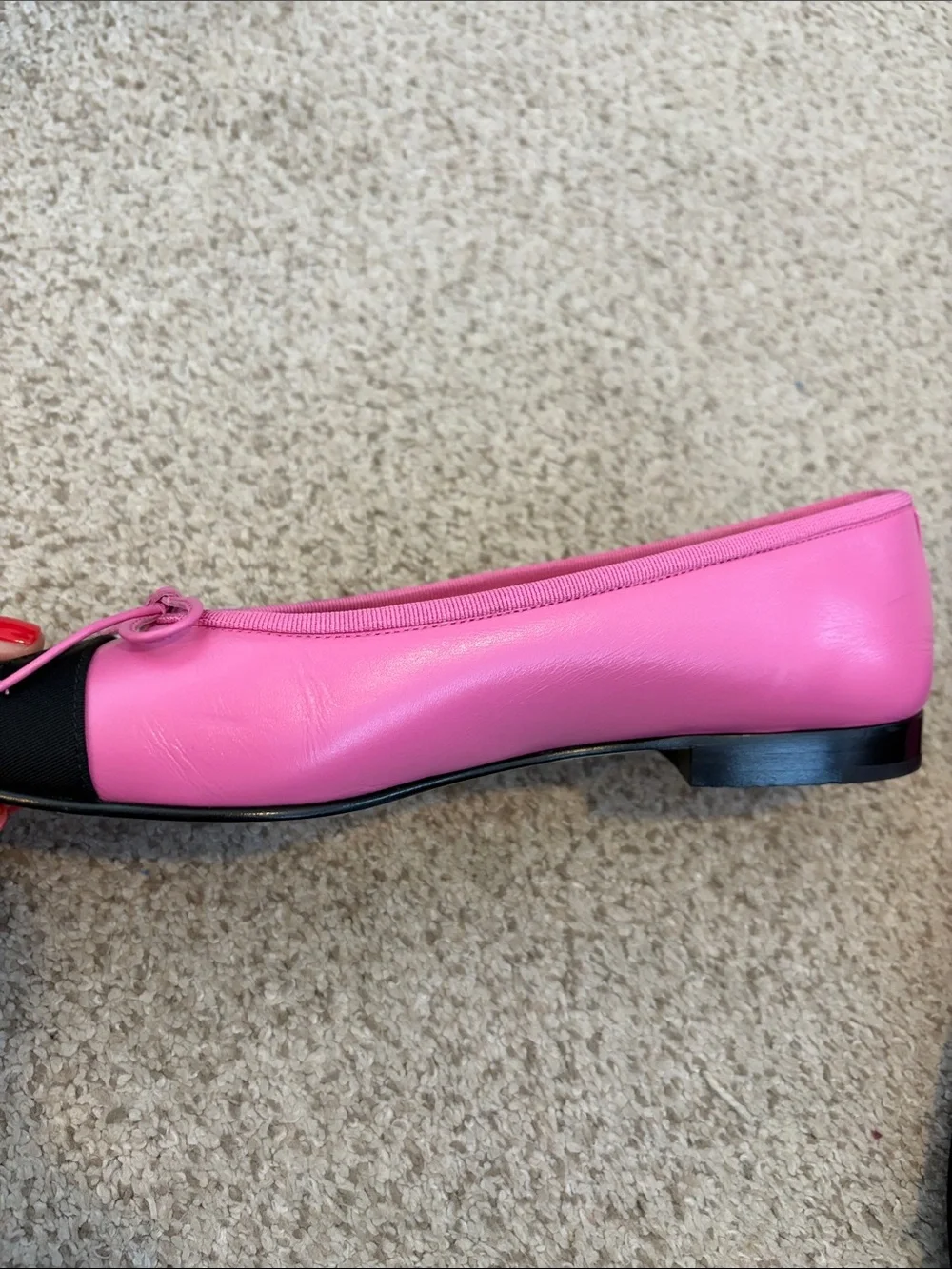 Chanel Pink & Black Ballet Shoes, 38 (8)